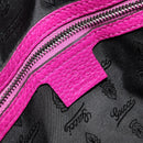GUCCI GG Canvas Boston Bag Nylon Leather Pink Silver Auth ki6320-18