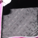 GUCCI GG Canvas Boston Bag Nylon Leather Pink Silver Auth ki6320-11