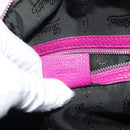 GUCCI GG Canvas Boston Bag Nylon Leather Pink Silver Auth ki6320-12