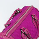 GUCCI GG Canvas Boston Bag Nylon Leather Pink Silver Auth ki6320-6