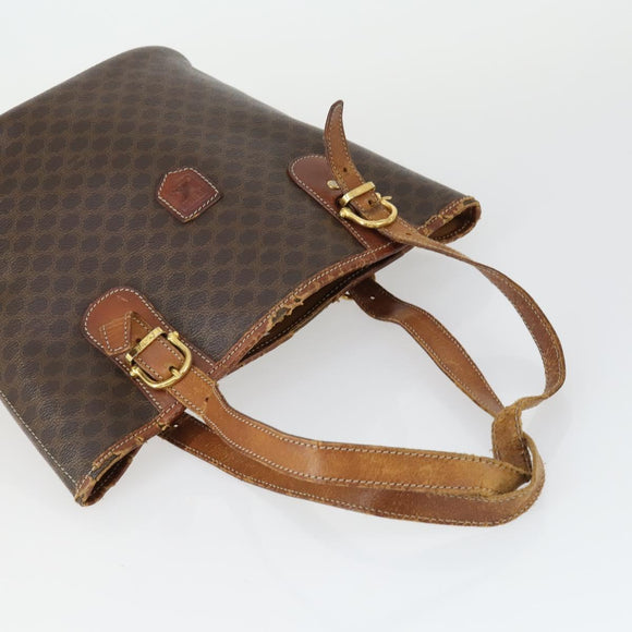 CELINE Macadam Canvas Bag PVC Leather 5 Set Brown Beige black Auth ki6322