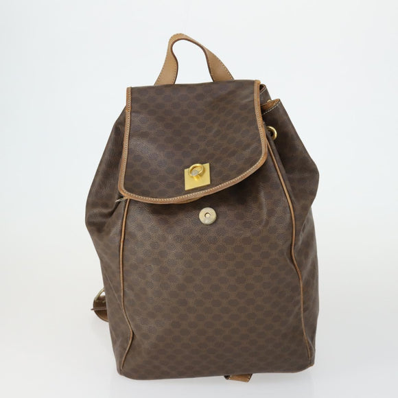 CELINE Macadam Canvas Bag PVC Leather 5 Set Brown Beige black Auth ki6322