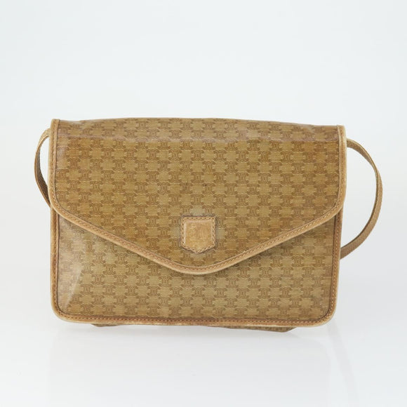 CELINE Macadam Canvas Bag PVC Leather 5 Set Brown Beige black Auth ki6322