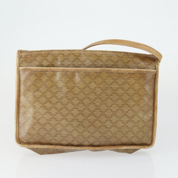 CELINE Macadam Canvas Bag PVC Leather 5 Set Brown Beige black Auth ki6322