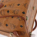 MCM Logogram Vicetos Boston Bag PVC 2way Brown Gold Auth ki6324-12