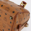 MCM Logogram Vicetos Boston Bag PVC 2way Brown Gold Auth ki6324-13
