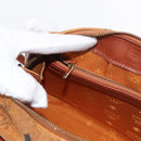 MCM Logogram Vicetos Boston Bag PVC 2way Brown Gold Auth ki6324-22
