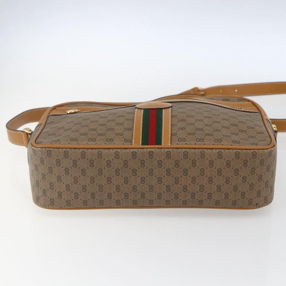 GUCCI Micro GG Supreme Web Sherry Line Bag PVC Beige 001 113 0942 Auth ki6329