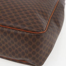 CELINE Macadam Canvas Triomphe Tote Bag PVC Leather Brown Gold Auth ki6337-9