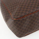 CELINE Macadam Canvas Triomphe Tote Bag PVC Leather Brown Gold Auth ki6337-14