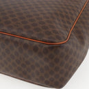 CELINE Macadam Canvas Triomphe Tote Bag PVC Leather Brown Gold Auth ki6337-15
