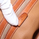 CELINE Macadam Canvas Triomphe Tote Bag PVC Leather Brown Gold Auth ki6337-12