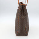 CELINE Macadam Canvas Triomphe Tote Bag PVC Leather Brown Gold Auth ki6337-3