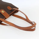 CELINE Macadam Canvas Triomphe Tote Bag PVC Leather Brown Gold Auth ki6337-7