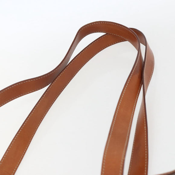 CELINE Macadam Canvas Triomphe Tote Bag PVC Leather Brown Gold Auth ki6337