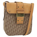Christian Dior Trotter Canvas Street chic Shoulder Bag Beige Gold Auth ki6338-1