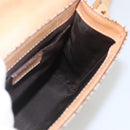 Christian Dior Trotter Canvas Street chic Shoulder Bag Beige Gold Auth ki6338-18