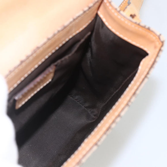Christian Dior Trotter Canvas Street chic Shoulder Bag Beige Gold Auth ki6338