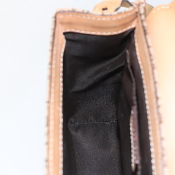 Christian Dior Trotter Canvas Street chic Shoulder Bag Beige Gold Auth ki6338