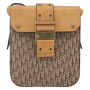 Christian Dior Trotter Canvas Street chic Shoulder Bag Beige Gold Auth ki6338-13