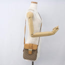 Christian Dior Trotter Canvas Street chic Shoulder Bag Beige Gold Auth ki6338-20