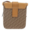 Christian Dior Trotter Canvas Street chic Shoulder Bag Beige Gold Auth ki6338-2