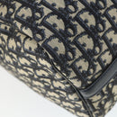 Christian Dior Trotter Canvas Boston Bag Navy Silver Auth ki6339-16