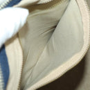 Christian Dior Trotter Canvas Boston Bag Navy Silver Auth ki6339-12