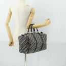 Christian Dior Trotter Canvas Boston Bag Navy Silver Auth ki6339-20