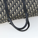 Christian Dior Trotter Canvas Boston Bag Navy Silver Auth ki6339-7