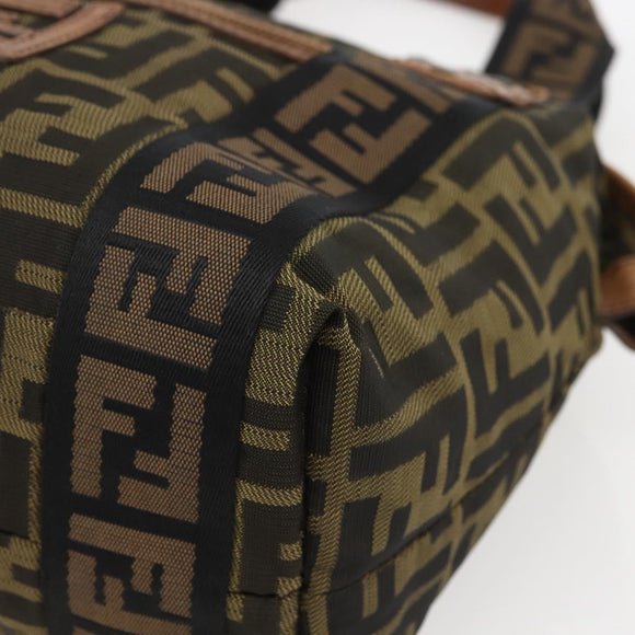FENDI Zucca Canvas Tote Bag Black Brown Auth ki6340