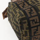 FENDI Zucca Canvas Tote Bag Black Brown Auth ki6340-14