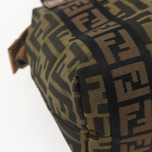 FENDI Zucca Canvas Tote Bag Black Brown Auth ki6340
