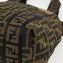 FENDI Zucca Canvas Tote Bag Black Brown Auth ki6340-15
