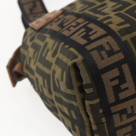 FENDI Zucca Canvas Tote Bag Black Brown Auth ki6340