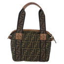 FENDI Zucca Canvas Tote Bag Black Brown Auth ki6340-2