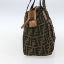 FENDI Zucca Canvas Tote Bag Black Brown Auth ki6340-3