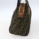 FENDI Zucca Canvas Tote Bag Black Brown Auth ki6340-4