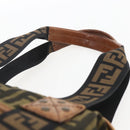FENDI Zucca Canvas Tote Bag Black Brown Auth ki6340-8