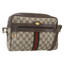 GUCCI GG Supreme Web Sherry Line Shoulder Bag PVC Beige 72 001 4071 Auth ki6343-1