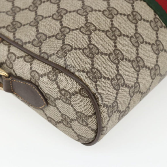 GUCCI GG Supreme Web Sherry Line Shoulder Bag PVC Beige 72 001 4071 Auth ki6343