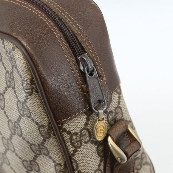 GUCCI GG Supreme Web Sherry Line Shoulder Bag PVC Beige 72 001 4071 Auth ki6343
