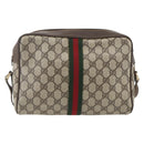 GUCCI GG Supreme Web Sherry Line Shoulder Bag PVC Beige 72 001 4071 Auth ki6343-3