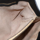 GUCCI Web Sherry Line Silvi Tote Bag Leather 2way Black Gold 453790 Auth ki6344-19