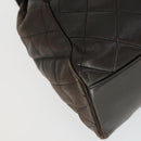 CHANEL Matelasse Backpack Lamb Skin Dark Brown Gold CC Auth ki6346-11