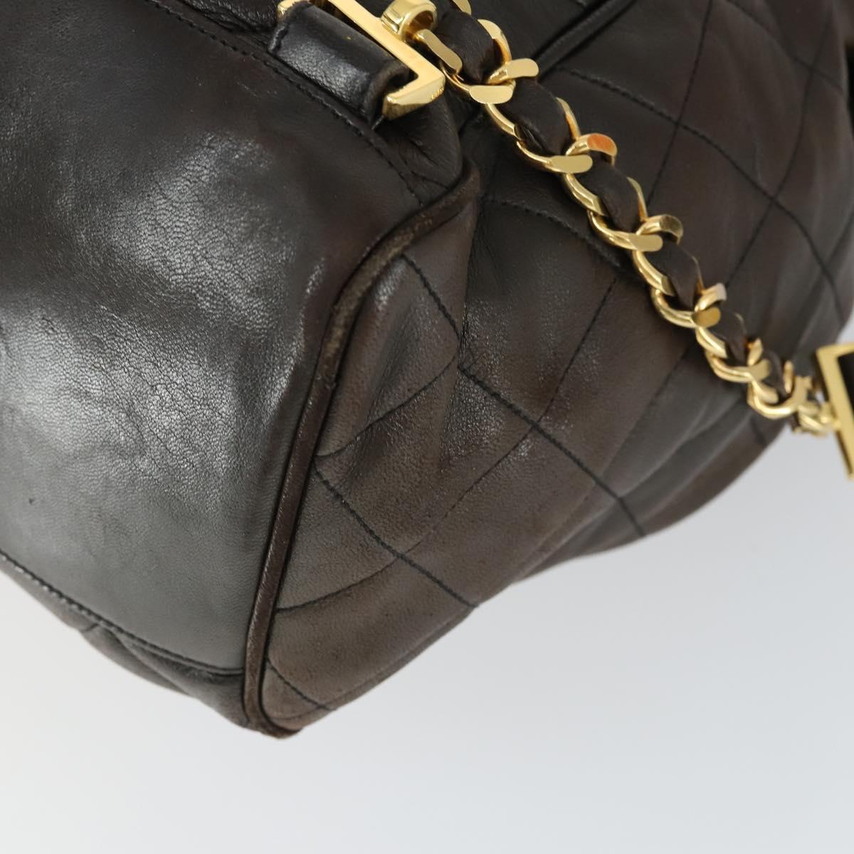 CHANEL Matelasse Backpack Lamb Skin Dark Brown Gold CC Auth ki6346 CHANEL Matelasse Backpack Lamb Skin Dark Brown Gold CC Auth  main image 2