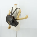 CHANEL Matelasse Backpack Lamb Skin Dark Brown Gold CC Auth ki6346-24