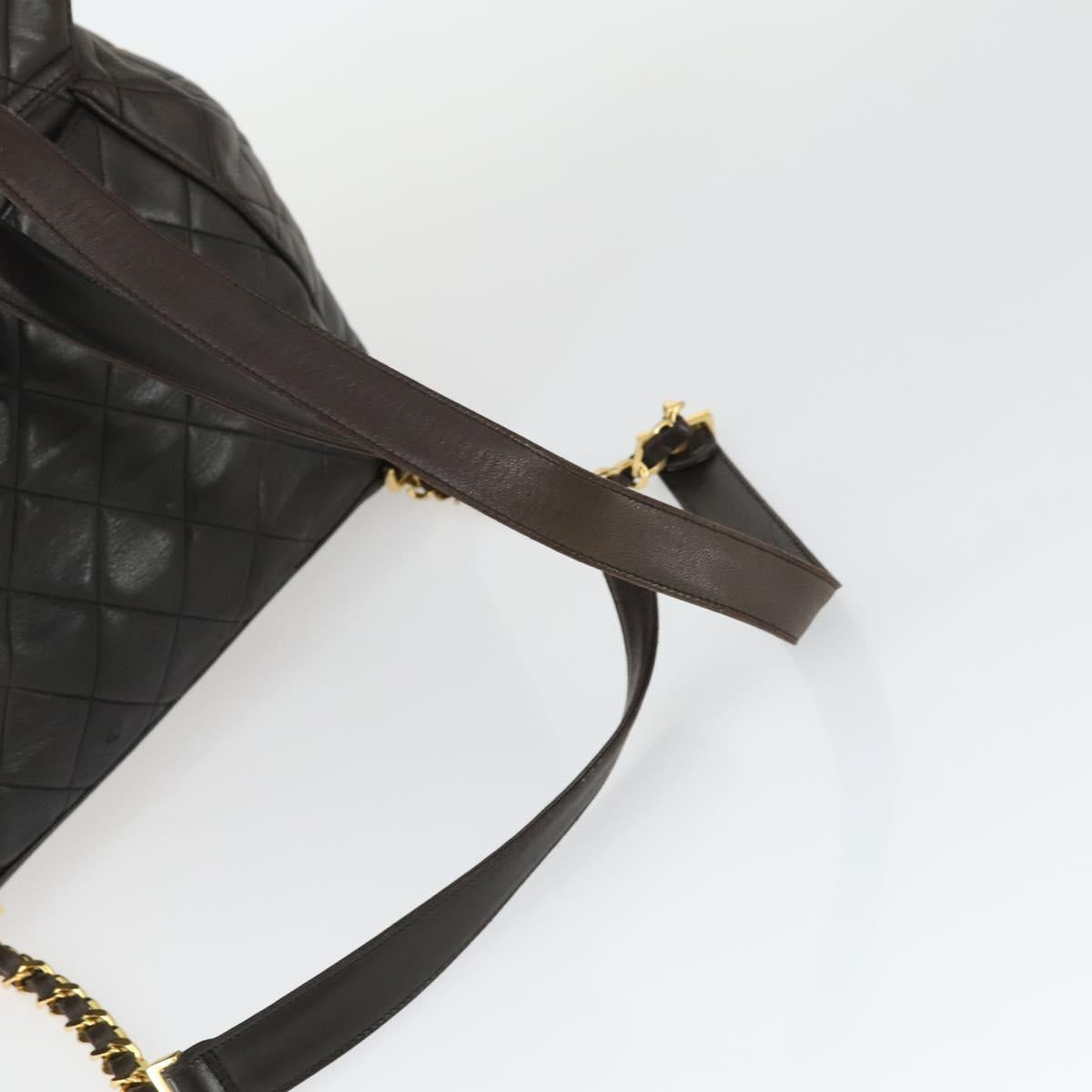 CHANEL Matelasse Backpack Lamb Skin Dark Brown Gold CC Auth ki6346 CHANEL Matelasse Backpack Lamb Skin Dark Brown Gold CC Auth  main image 3