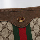 GUCCI GG Supreme Web Sherry Line Tote Bag PVC Beige Gold 010 378 Auth ki6347-17