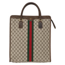 GUCCI GG Supreme Web Sherry Line Tote Bag PVC Beige Gold 010 378 Auth ki6347-13